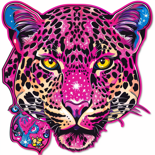 Leopard majestic Expressive surreal Vinyl Decal Sticker for Car, Laptop, Tumbler and more # F022585