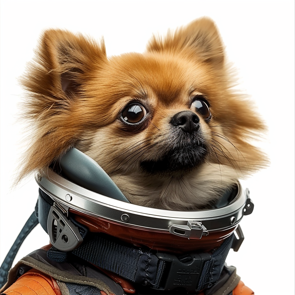 Sticker of a Pomeranian Dog astronaut majestic Expressive surreal Vinyl Decal Sticker for Car, Laptop, Tumbler and more # F013875