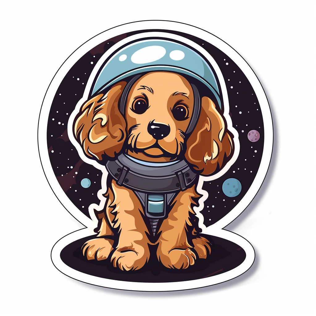 Cute and Adorable Cocker Spaniel Dog Expressive surreal Vinyl Decal Sticker for Car, Laptop, Tumbler and more # F019996-4" x 4"