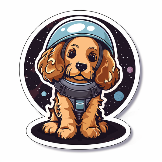 Cute and Adorable Cocker Spaniel Dog Expressive surreal Vinyl Decal Sticker for Car, Laptop, Tumbler and more # F019996-4" x 4"