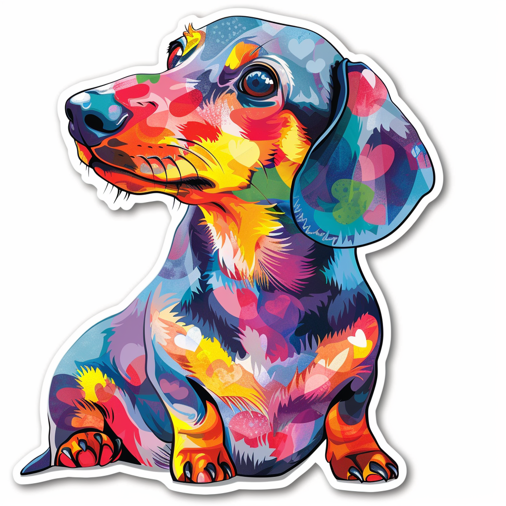 Dachshund Dog Heartcore Vinyl Decal Sticker for Car, Laptop, Tumbler and more # F012861