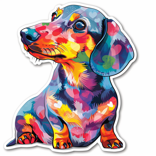 Dachshund Dog Heartcore Vinyl Decal Sticker for Car, Laptop, Tumbler and more # F012861