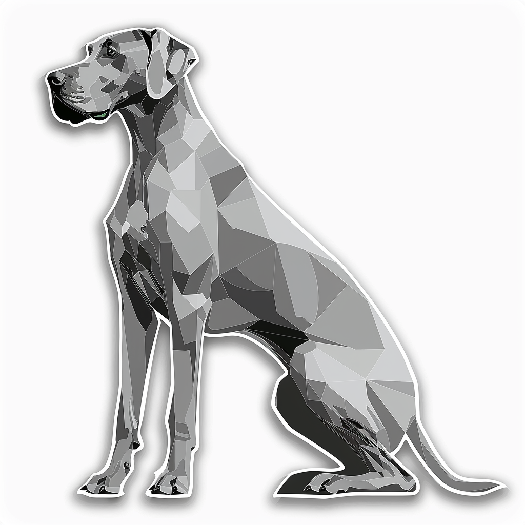 Great Dane Dog Expressive surreal Vinyl Decal Sticker for Car, Laptop, Tumbler and more # F022675