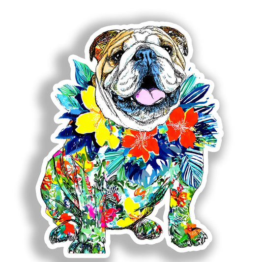 Bulldog English Dog Vinyl Decal Sticker for Car, Laptop, Tumbler and more # A018913-4" x 4"