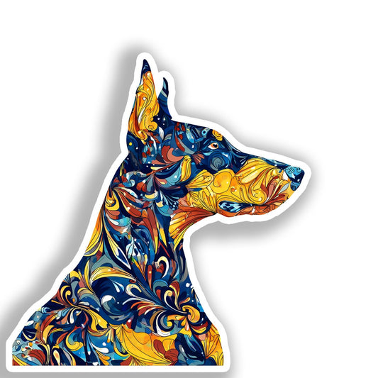 Doberman Pnscher Dog Vinyl Decal Sticker for Car, Laptop, Tumbler and more # A019696-4" x 4"