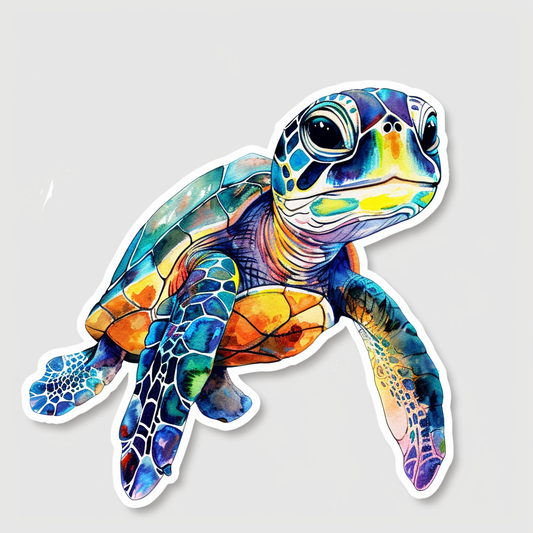 Sticker of a turtle majestic Expressive surreal Vinyl Decal Sticker for Car, Laptop, Tumbler and more # F022035