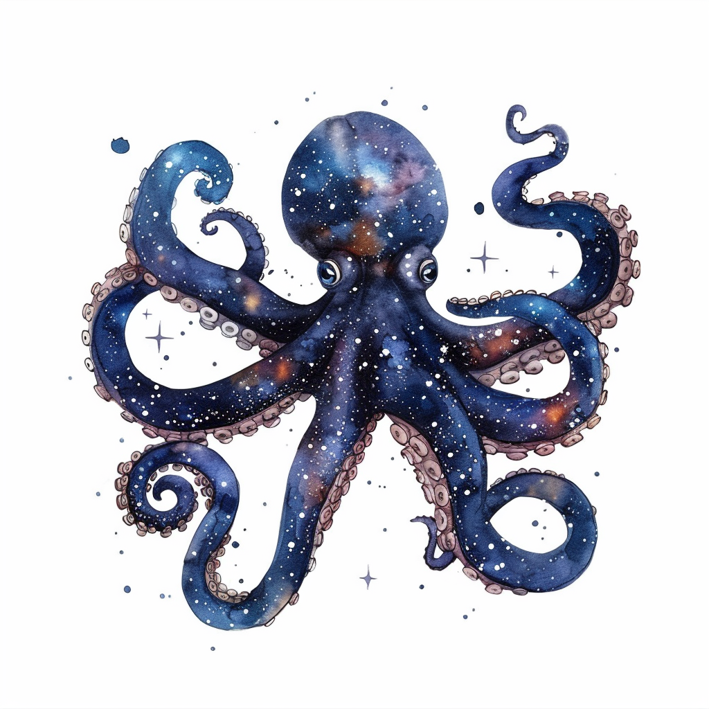 Sticker of a Octopus galaxy majestic Expressive surreal Vinyl Decal Sticker for Car, Laptop, Tumbler and more # F015622