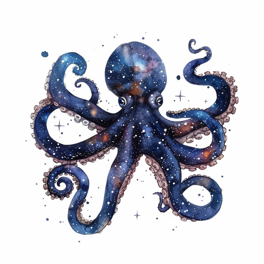Sticker of a Octopus galaxy majestic Expressive surreal Vinyl Decal Sticker for Car, Laptop, Tumbler and more # F015622