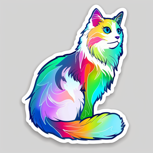 Adorable Turkish Angora Cat  Vinyl Decal Sticker for Car, Laptop, Tumbler and more # F020964-4" x 4"