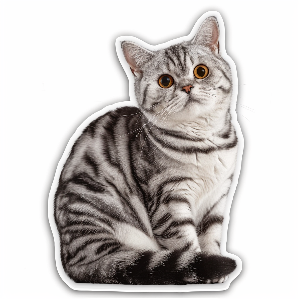 American Shorthair Cat majestic Expressive surreal Vinyl Decal Sticker for Car, Laptop, Tumbler and more # F018838