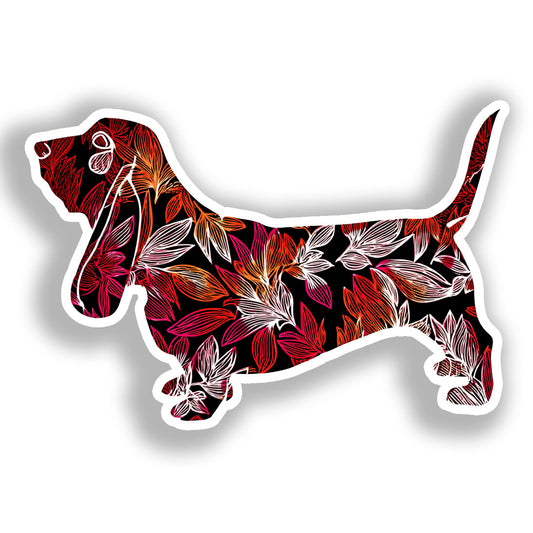 Basset Hound Dog Vinyl Decal Sticker for Car, Laptop, Tumbler and more # A018675-4" x 4"