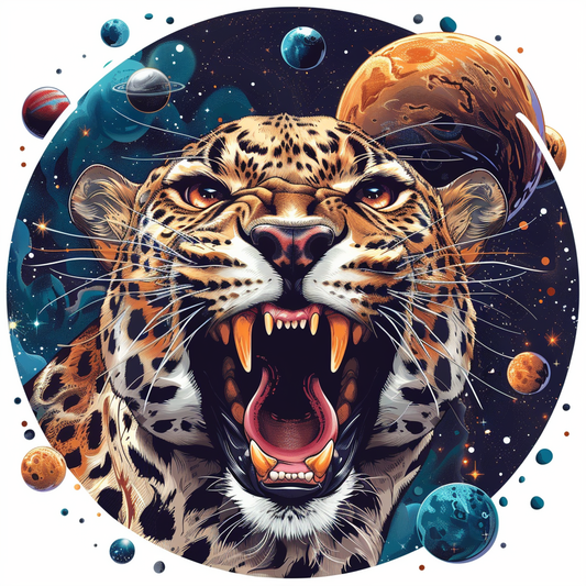 Leopard majestic Expressive surreal Vinyl Decal Sticker for Car, Laptop, Tumbler and more # F022460