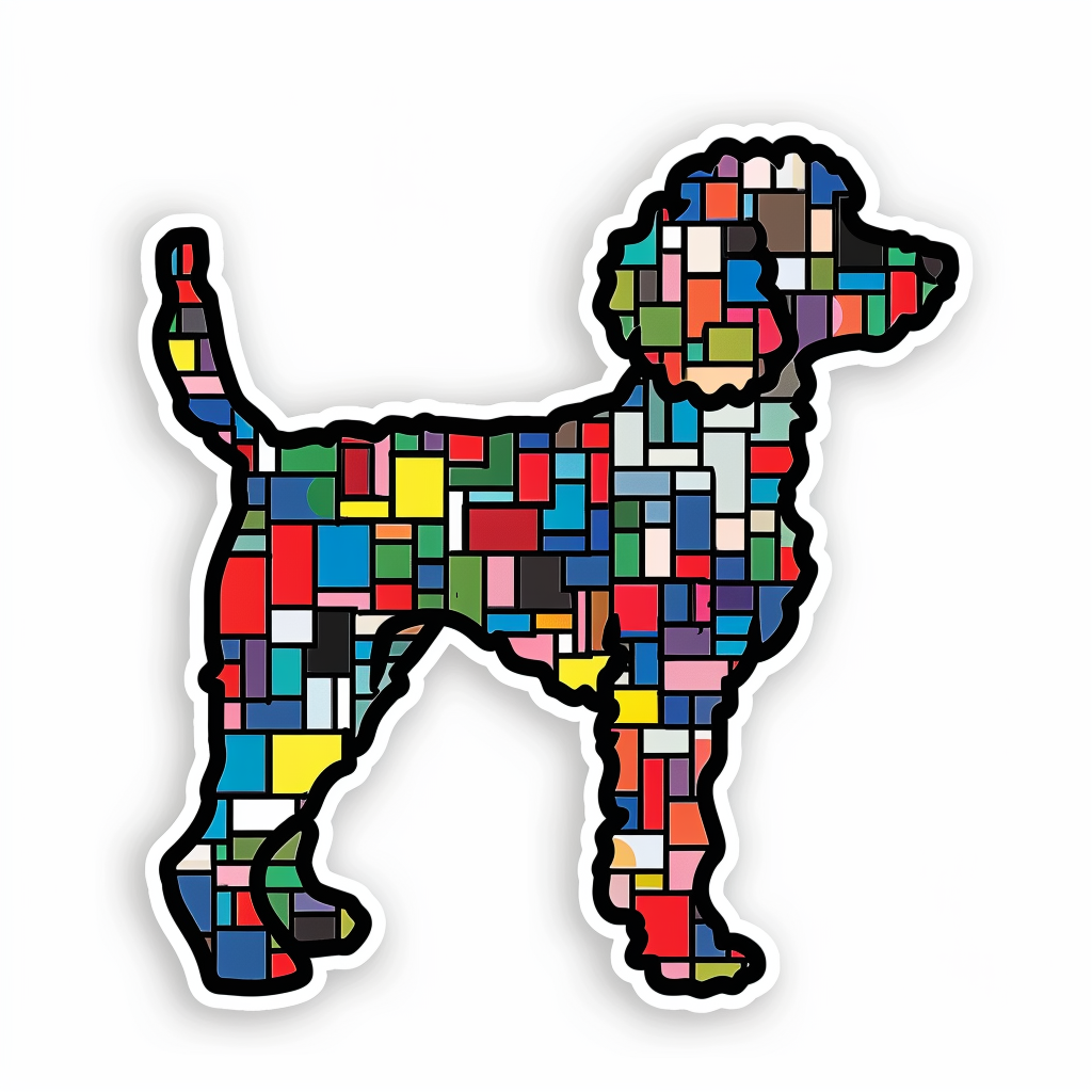 Poodle Dog cyber punk Vinyl Decal Sticker for Car, Laptop, Tumbler and more # F012613