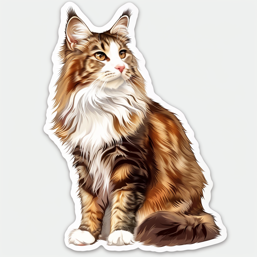 Maine Coon cat Vinyl Decal Sticker for Car, Laptop, Tumbler and more # F07816