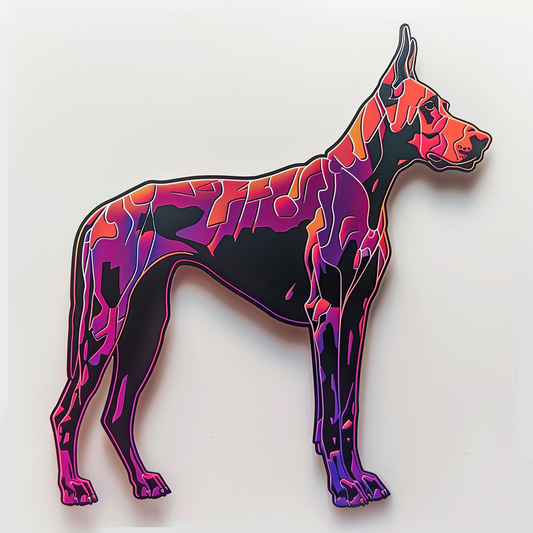 Adorable Great Dane Dog Expressive surreal Vinyl Decal Sticker for Car, Laptop, Tumbler and more # F017896