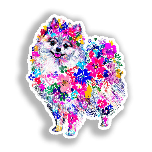Pomeranian Dog Vinyl Decal Sticker for Car, Laptop, Tumbler and more # A017427-4" x 4"