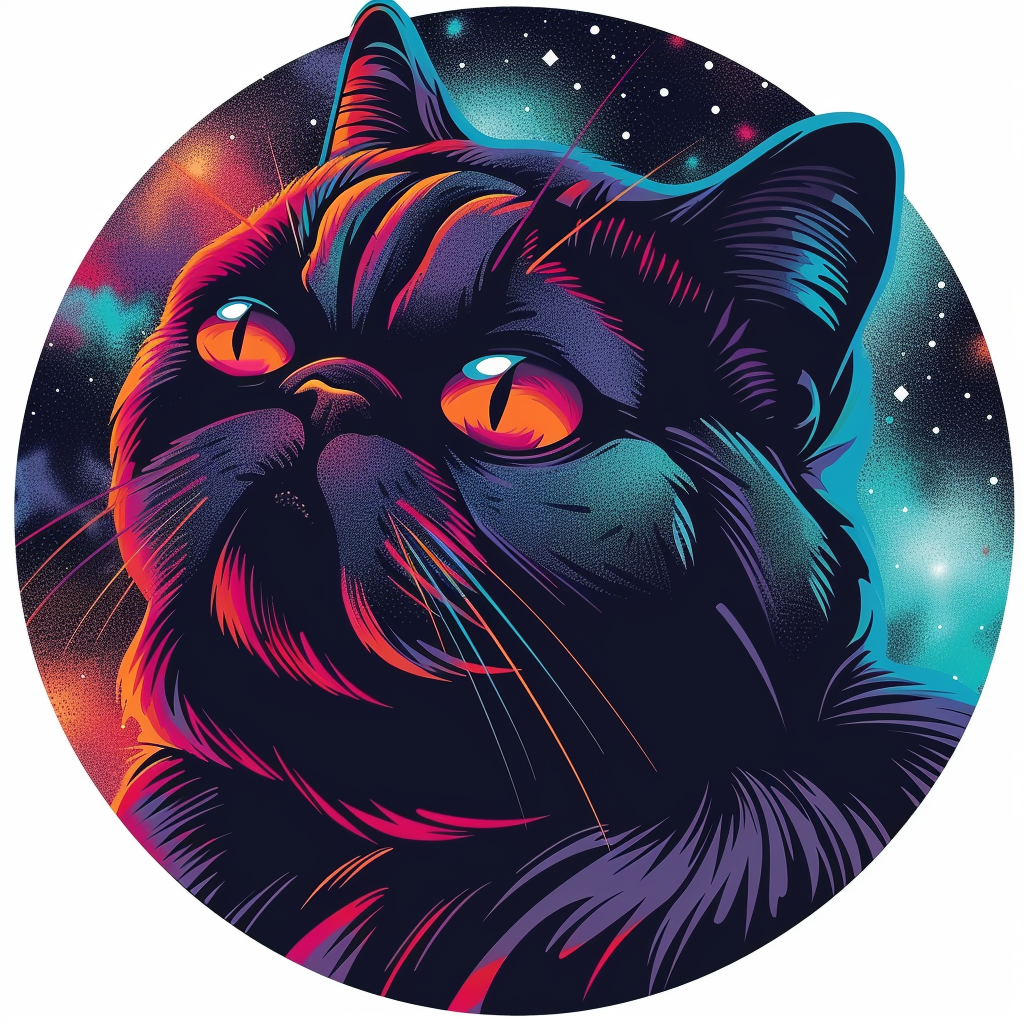 Persian Cat Expressive surreal Vinyl Decal Sticker for Car, Laptop, Tumbler and more # F016488