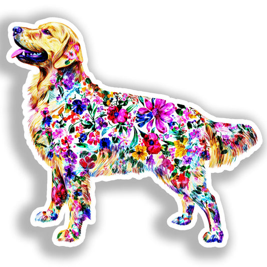 Golden Retriever Dog Vinyl Decal Sticker for Car, Laptop, Tumbler and more # A019545-4" x 4"