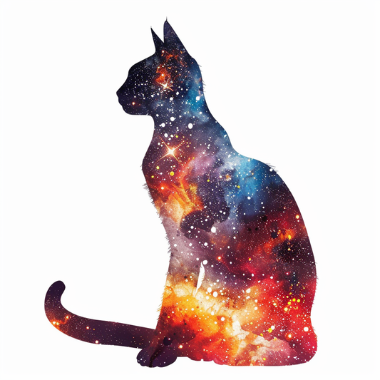Abyssinian Cat astronaut majestic Expressive surreal Vinyl Decal Sticker for Car, Laptop, Tumbler and more # F021170-4" x 4"