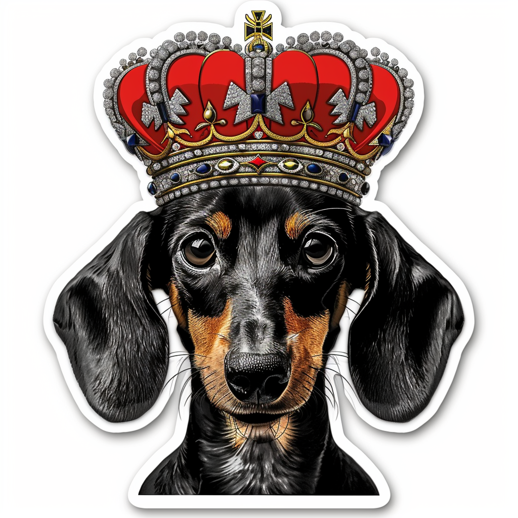 Dachshund Dog crowned Vinyl Decal Sticker for Car, Laptop, Tumbler and more # F013126