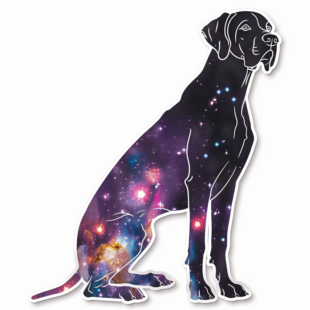 Adorable Great Dane Dog Expressive surreal Vinyl Decal Sticker for Car, Laptop, Tumbler and more # F017908