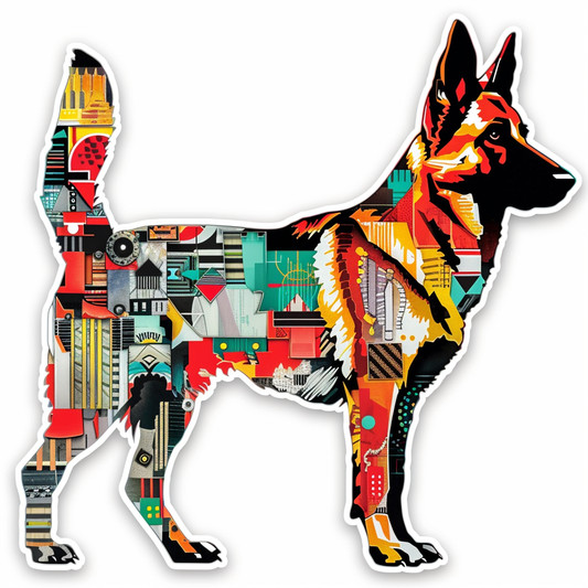 German Shepherd Dog cyber punk Vinyl Decal Sticker for Car, Laptop, Tumbler and more # F011506