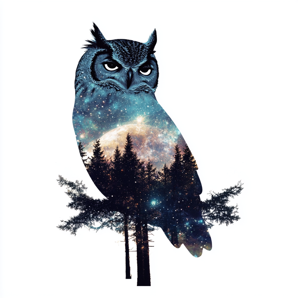 Owl Moon and Stars Vinyl Decal Sticker for Car, Laptop, Tumbler and more # F025770