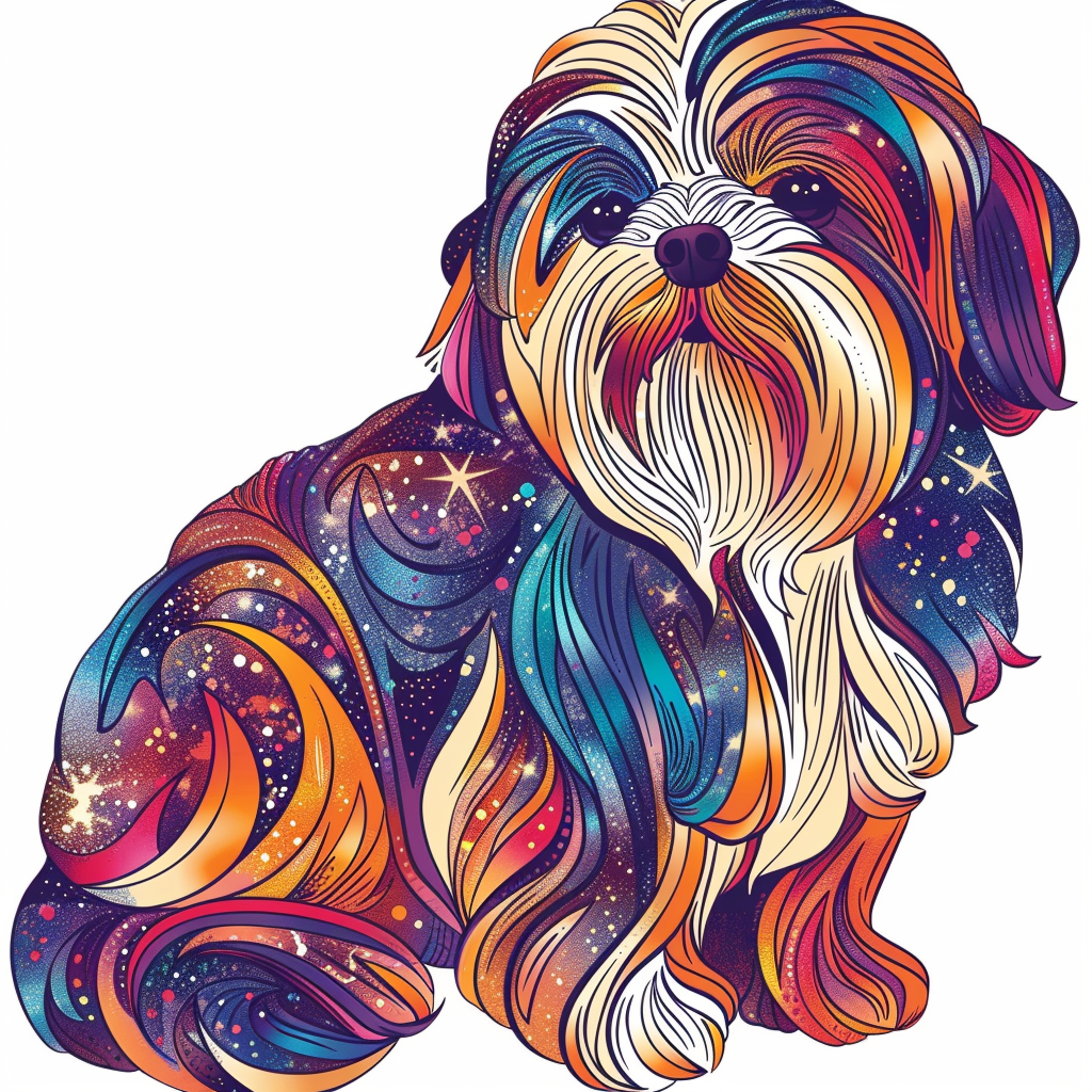 Adorable Shih Tzu Dog Expressive surreal Vinyl Decal Sticker for Car, Laptop, Tumbler and more # F018244