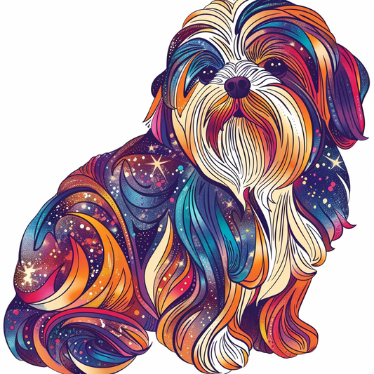Adorable Shih Tzu Dog Expressive surreal Vinyl Decal Sticker for Car, Laptop, Tumbler and more # F018244