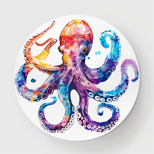 Sticker of a Octopus heartcore majestic Expressive surreal Vinyl Decal Sticker for Car, Laptop, Tumbler and more # F015451