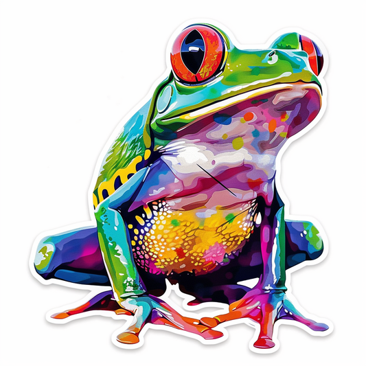 Sticker of a Frog majestic Expressive surreal Vinyl Decal Sticker for Car, Laptop, Tumbler and more # F015822