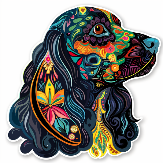 Sticker of a Cocker Spaniel Dog majestic Expressive surreal Vinyl Decal Sticker for Car, Laptop, Tumbler and more # F020182