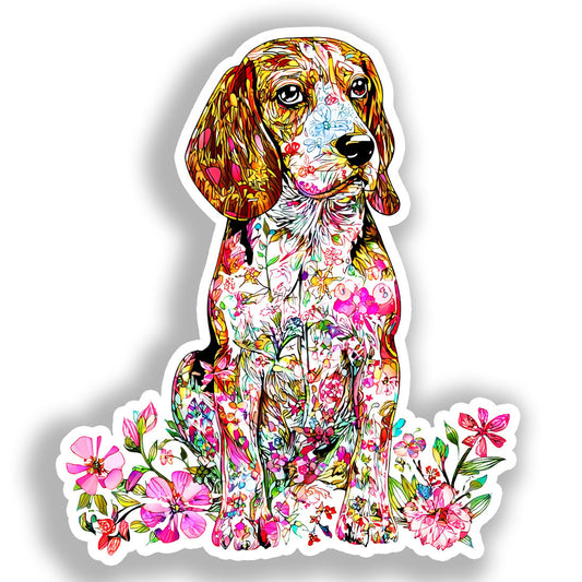 Beagle Dog Vinyl Decal Sticker for Car, Laptop, Tumbler and more # A018610-4" x 4"