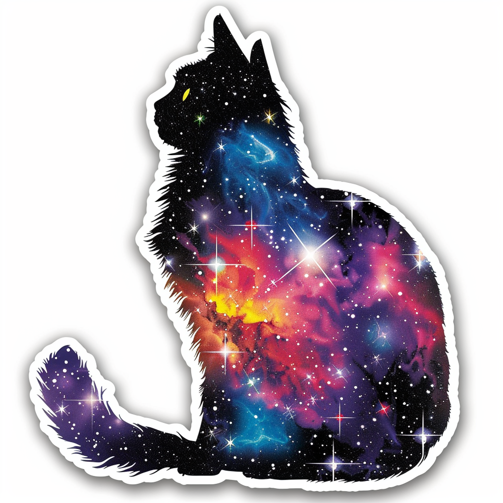 Sticker of a Persian Cat galaxy majestic Expressive surreal Vinyl Decal Sticker for Car, Laptop, Tumbler and more # F016329