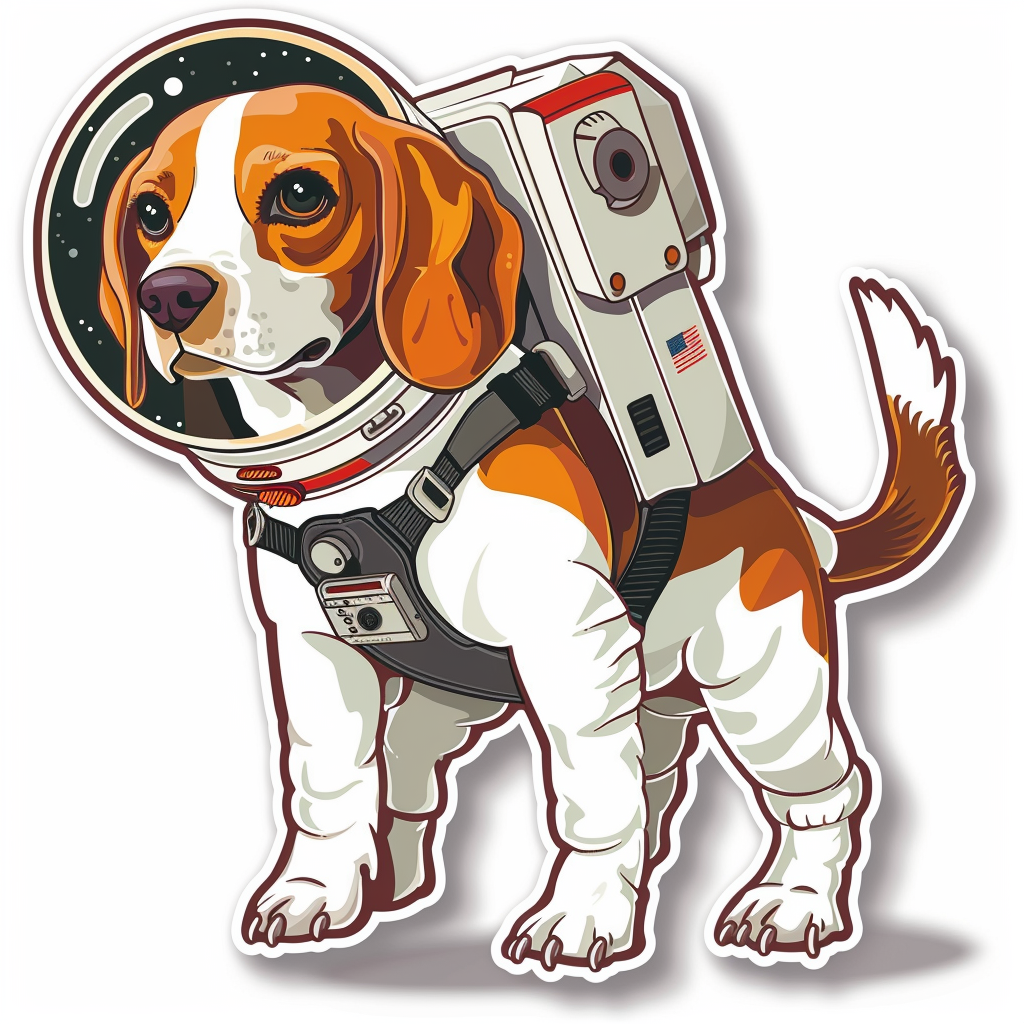 Beagle dog astronaut Vinyl Decal Sticker for Car, Laptop, Tumbler and more # F011922