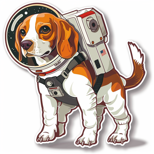 Beagle dog astronaut Vinyl Decal Sticker for Car, Laptop, Tumbler and more # F011922