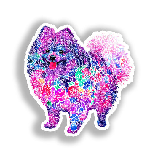 Pomeranian Dog Vinyl Decal Sticker for Car, Laptop, Tumbler and more # A017412-4" x 4"