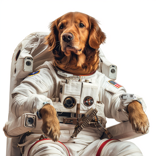 Golden Retriever Dog astronaut Vinyl Decal Sticker for Car, Laptop, Tumbler and more # F010494