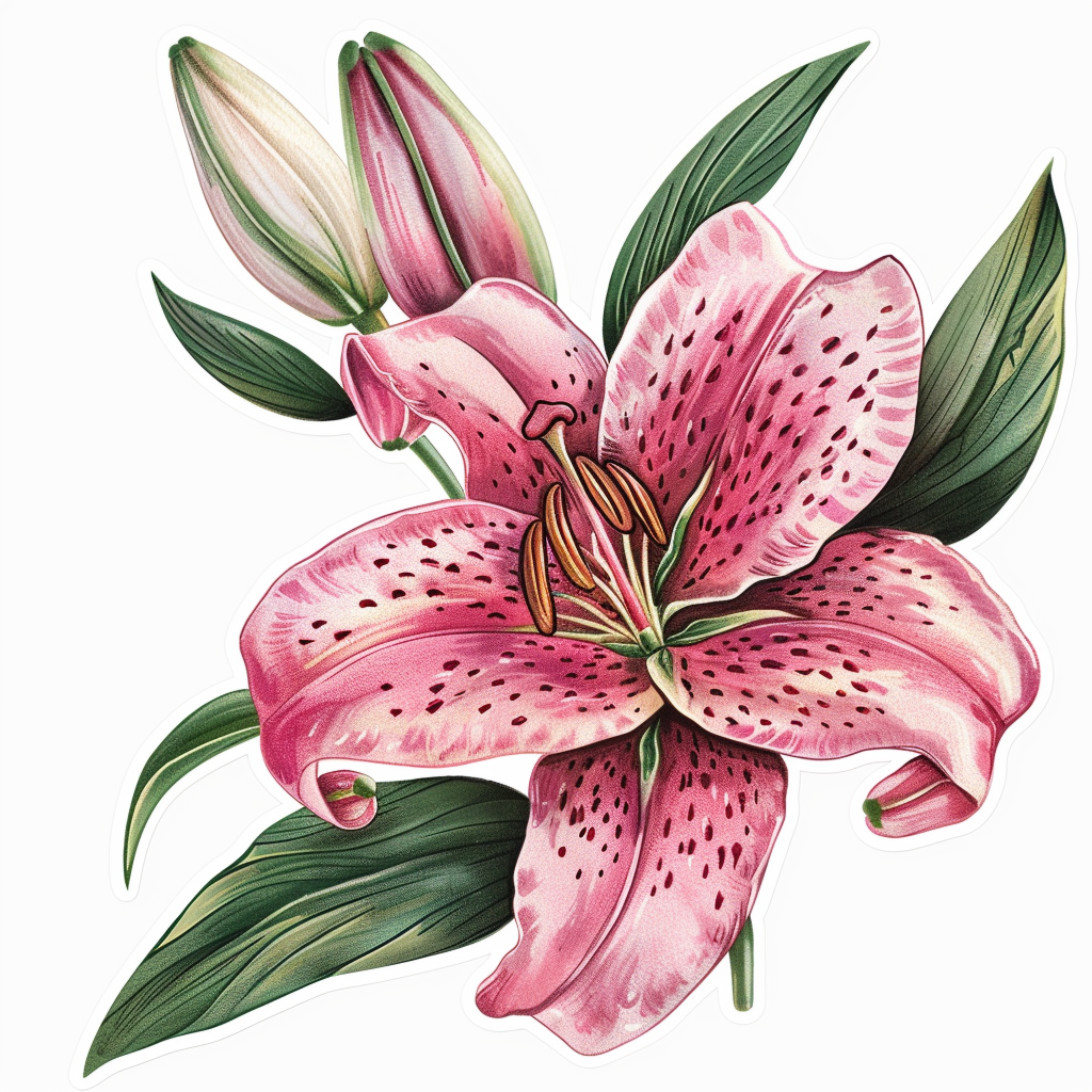Lily flower majestic Expressive surreal Vinyl Decal Sticker for Car, Laptop, Tumbler and more # F023171