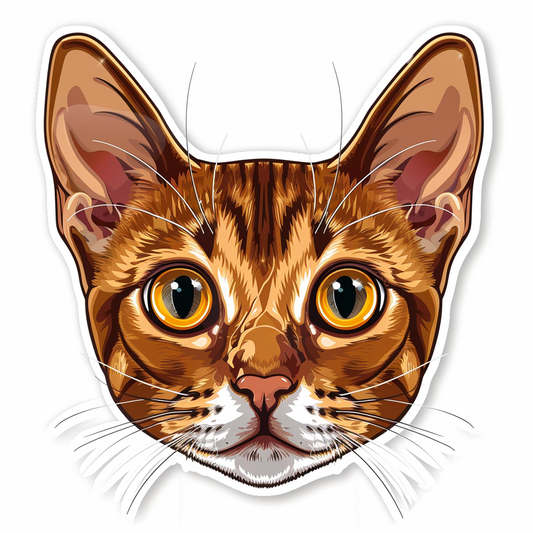 Abyssinian Cat astronaut majestic Expressive surreal Vinyl Decal Sticker for Car, Laptop, Tumbler and more # F021101-4" x 4"