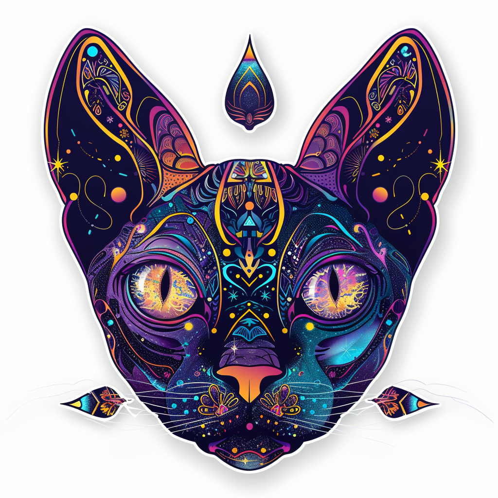 Sphynx Cat Vinyl Decal Sticker for Car, Laptop, Tumbler and more # F010051