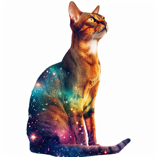 Abyssinian Cat astronaut majestic Expressive surreal Vinyl Decal Sticker for Car, Laptop, Tumbler and more # F021152-4" x 4"