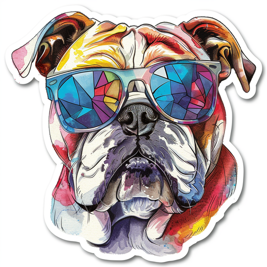 Bulldog Dog majestic Expressive surreal Vinyl Decal Sticker for Car, Laptop, Tumbler and more # F017379-18" x 18