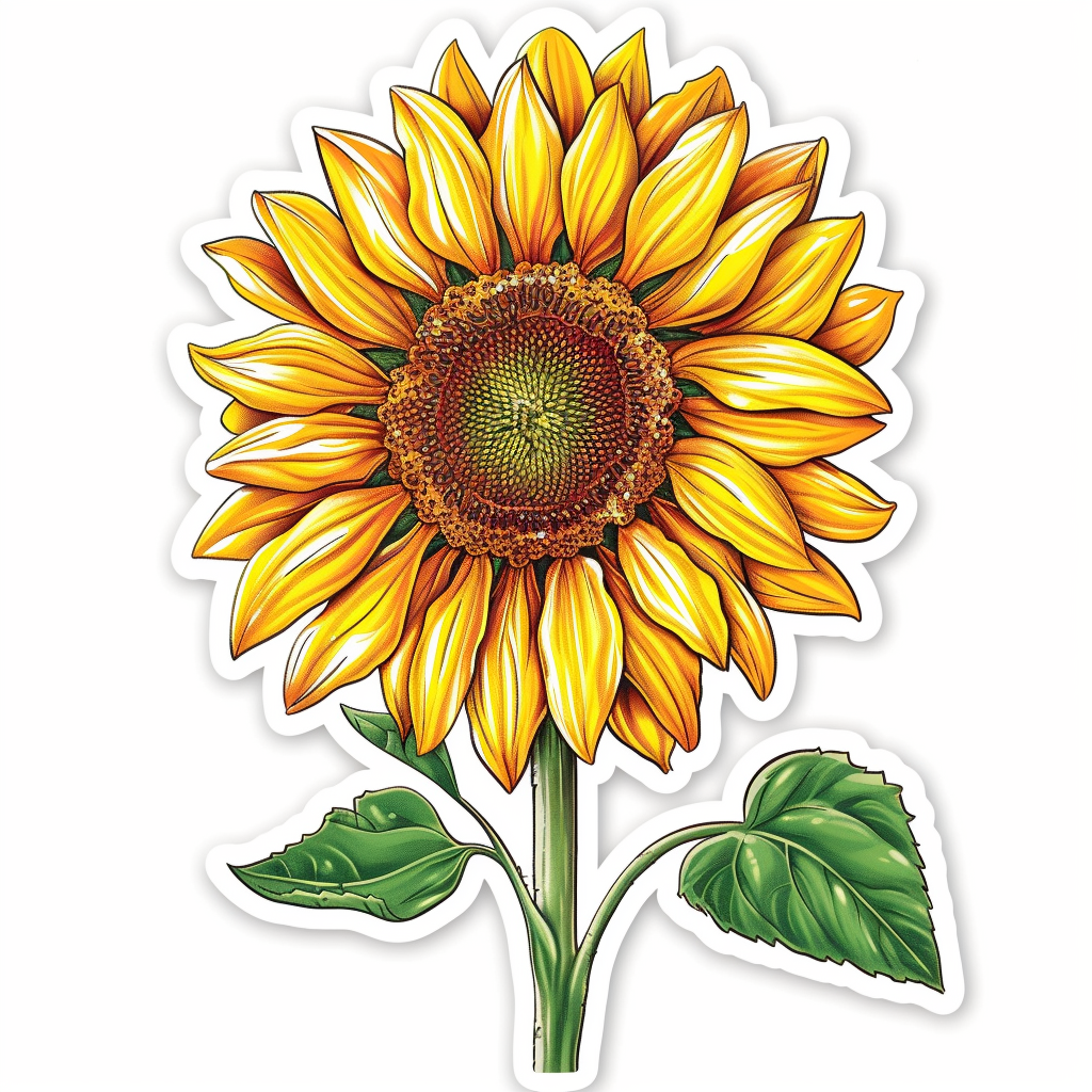 Vinyl Sunflower  Vinyl Decal Sticker for Car, Laptop, Tumbler and more # F023354