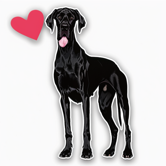Adorable Great Dane Dog Expressive surreal Vinyl Decal Sticker for Car, Laptop, Tumbler and more # F018034