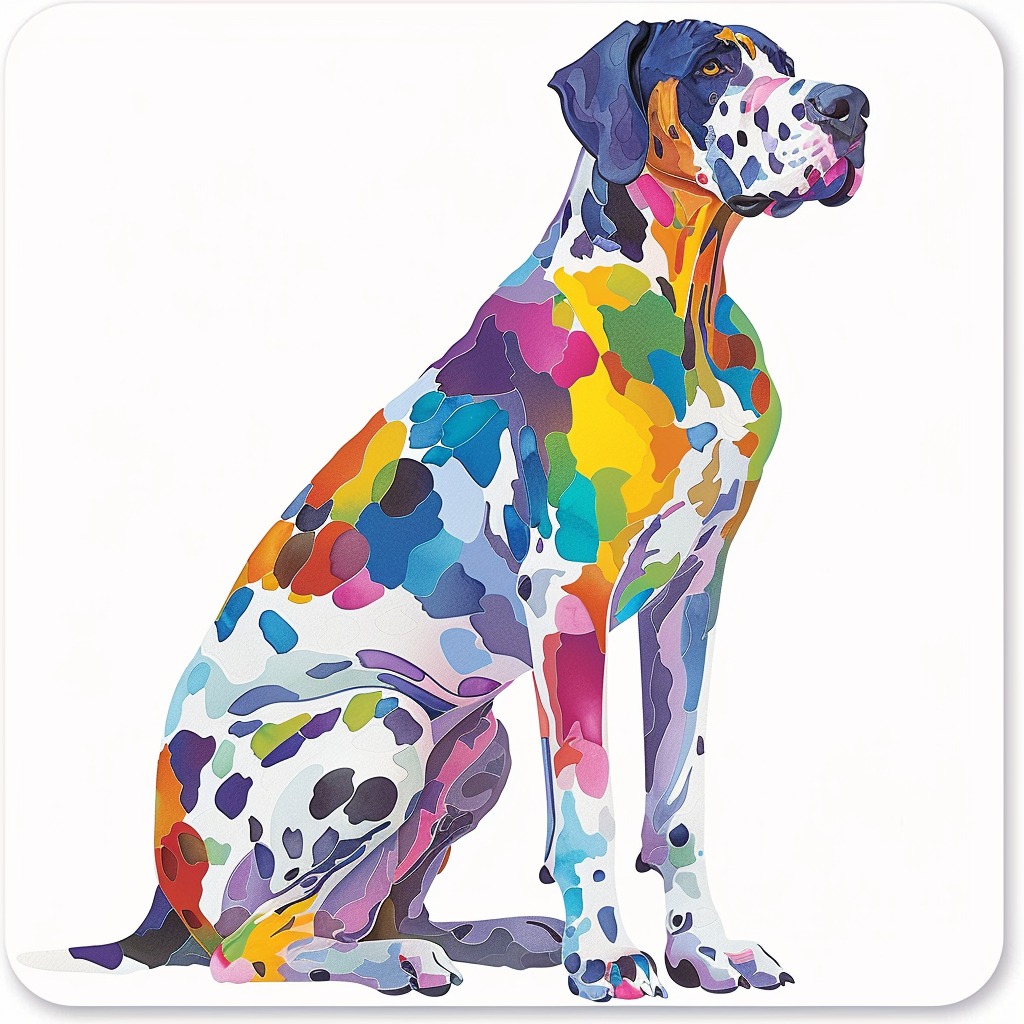 Adorable Great Dane Dog Expressive surreal Vinyl Decal Sticker for Car, Laptop, Tumbler and more # F017761