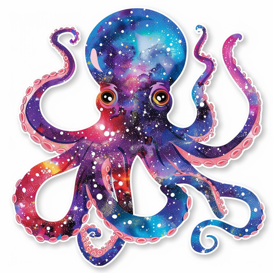 Sticker of a Octopus galaxy majestic Expressive surreal Vinyl Decal Sticker for Car, Laptop, Tumbler and more # F015636