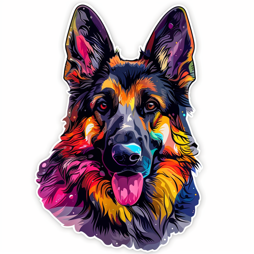 German Shepherd Dog cartoon Vinyl Decal Sticker for Car, Laptop, Tumbler and more # F011626