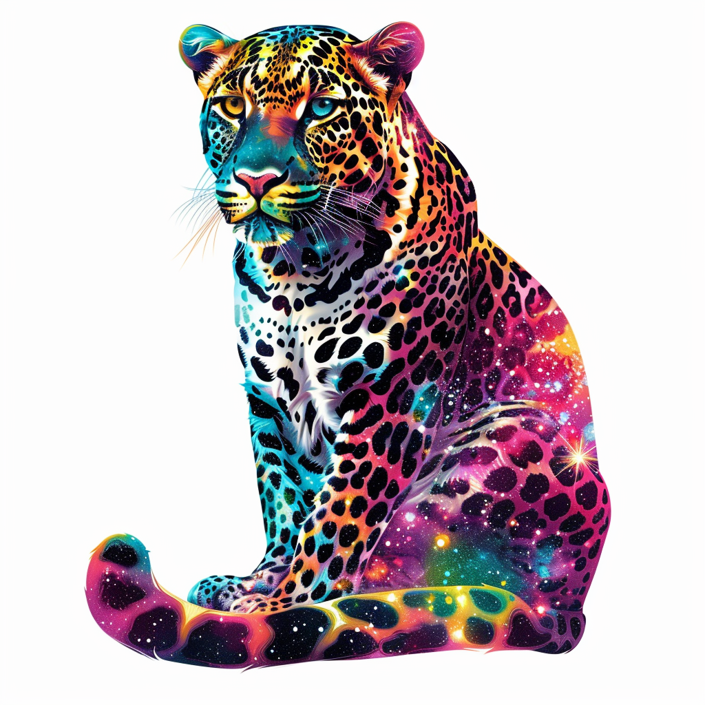 Leopard majestic Expressive surreal Vinyl Decal Sticker for Car, Laptop, Tumbler and more # F022489