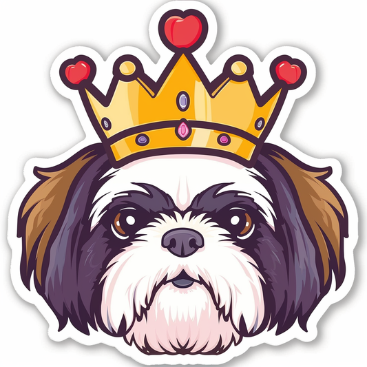 Adorable Shih Tzu Dog Expressive surreal Vinyl Decal Sticker for Car, Laptop, Tumbler and more # F018405